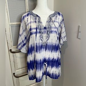 Women’s Sheer Blouse with Gemstones